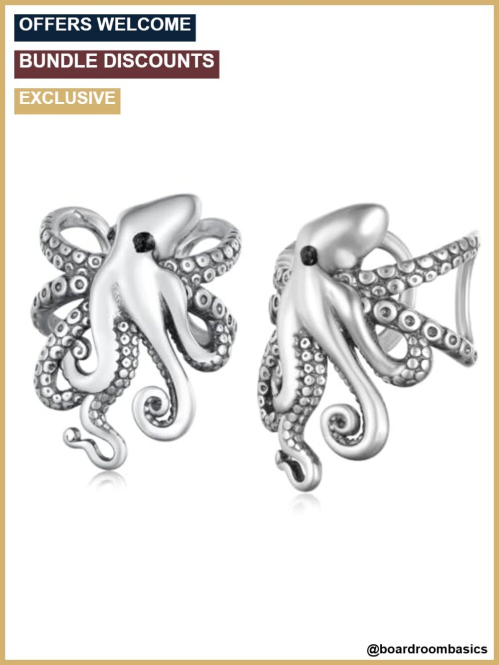 Octopus Ear Cuff 925 Sterling Silver Sea Animal Cuff Earrings